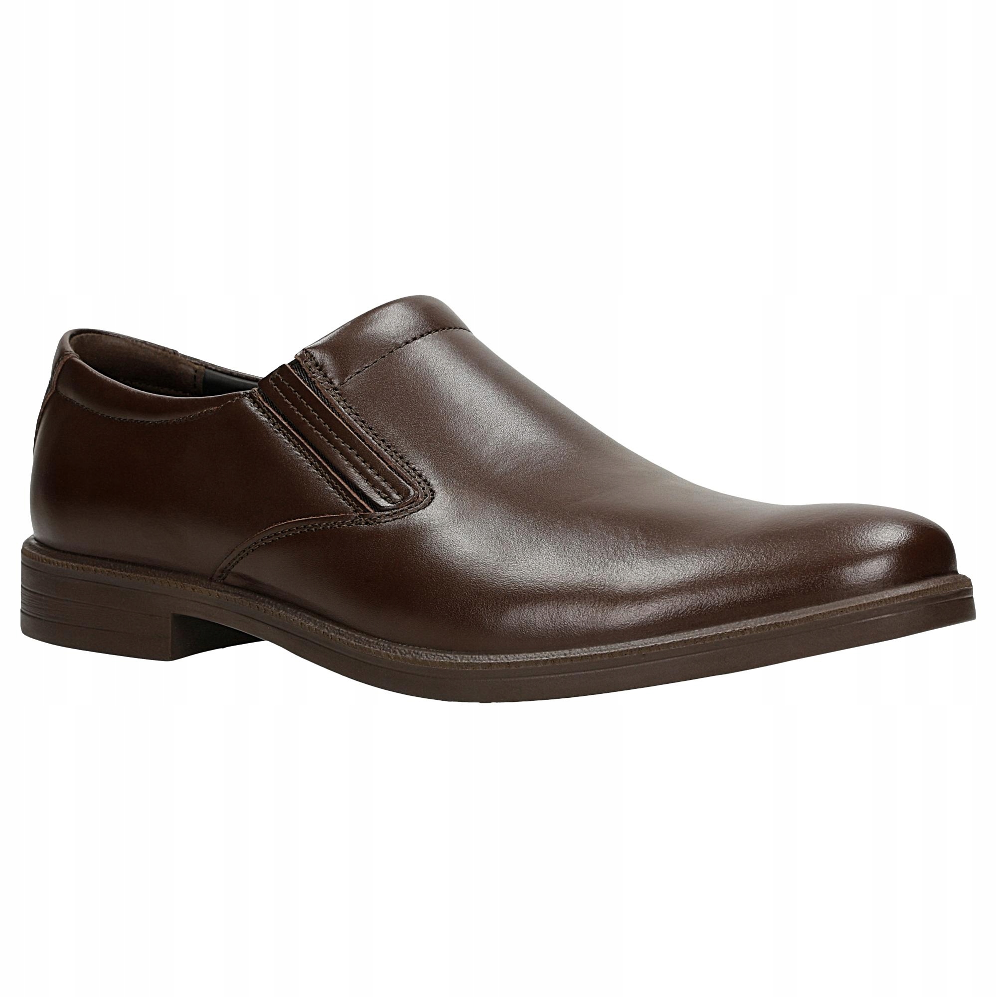 Półbuty męskie wsuwane brązowe ze skóry licowej Wojas r.43