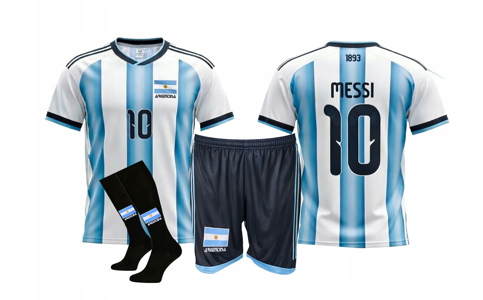 Strój Piłkarski Numer 10 koszulka spodenki getry rozm. 134