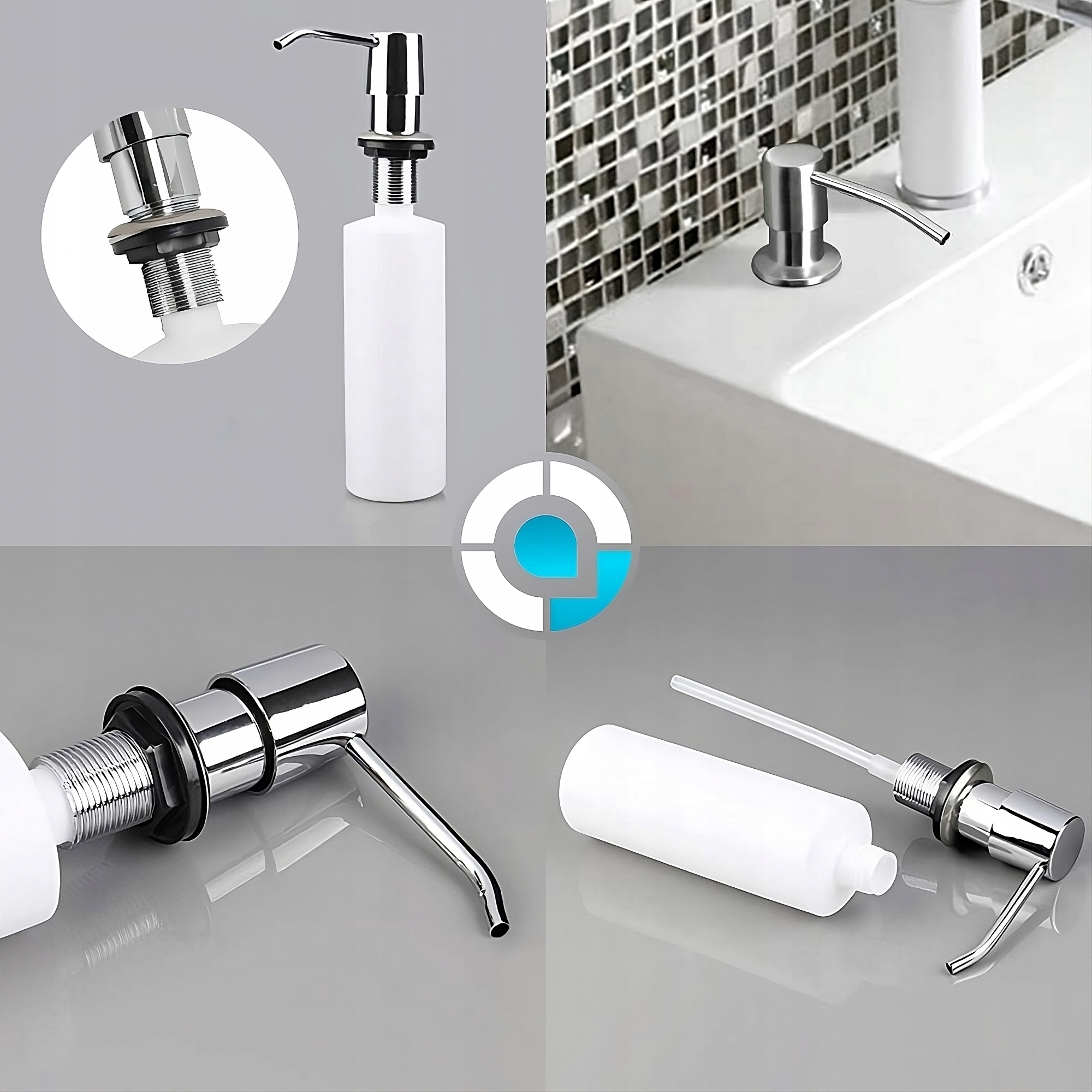 DOZOWNIK NA PŁYN DO NACZYŃ MYDŁO ŻEL CHROM 250 ml Linia ADGO