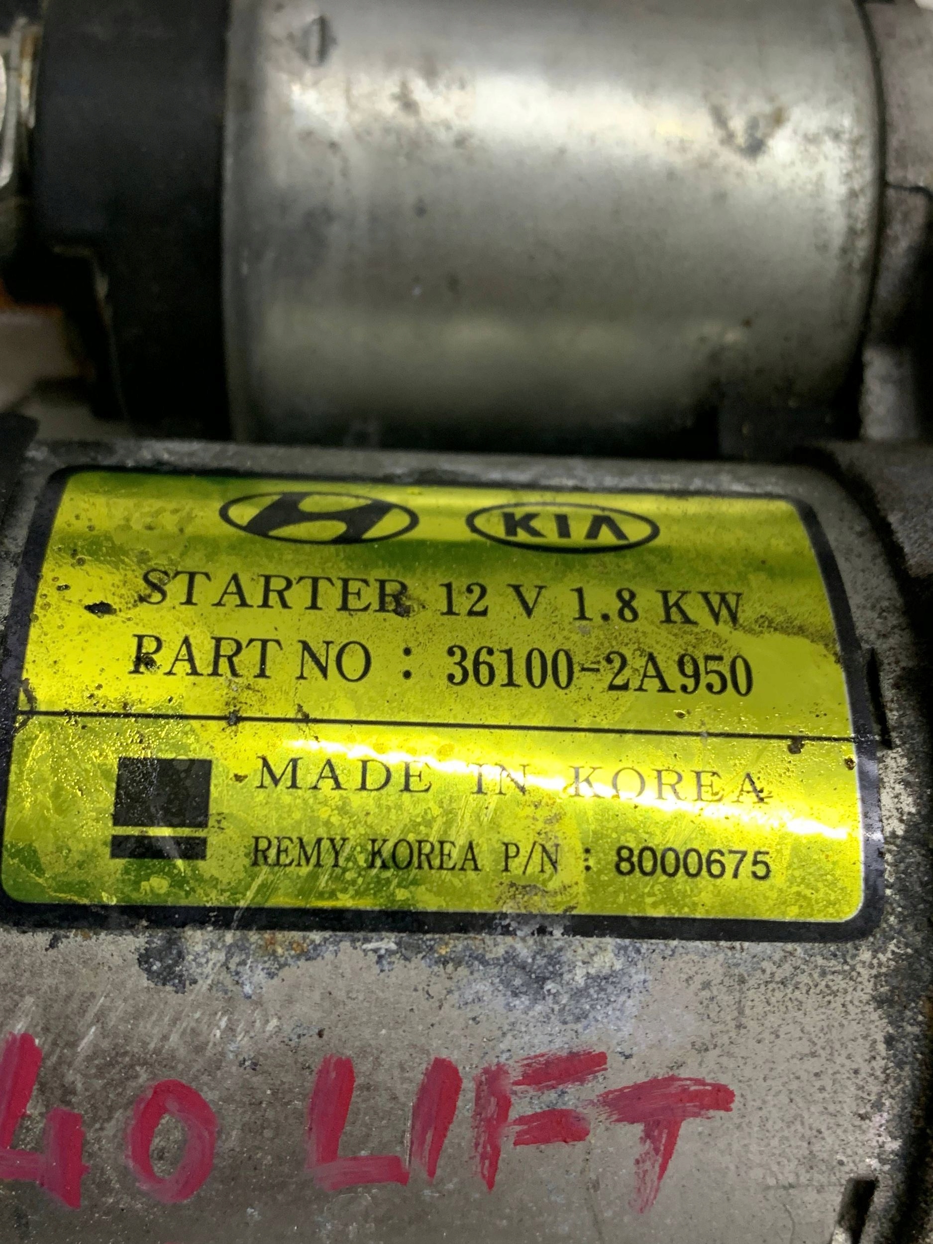 starter 36100-2A950 HYUNDAI I40 LIFT (2014-2019) 1.7 CRDI