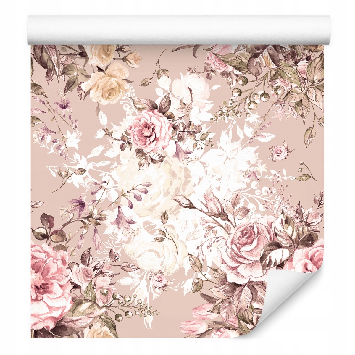 Tapeta do obývacího pokoje Růže květiny malované akvarelem