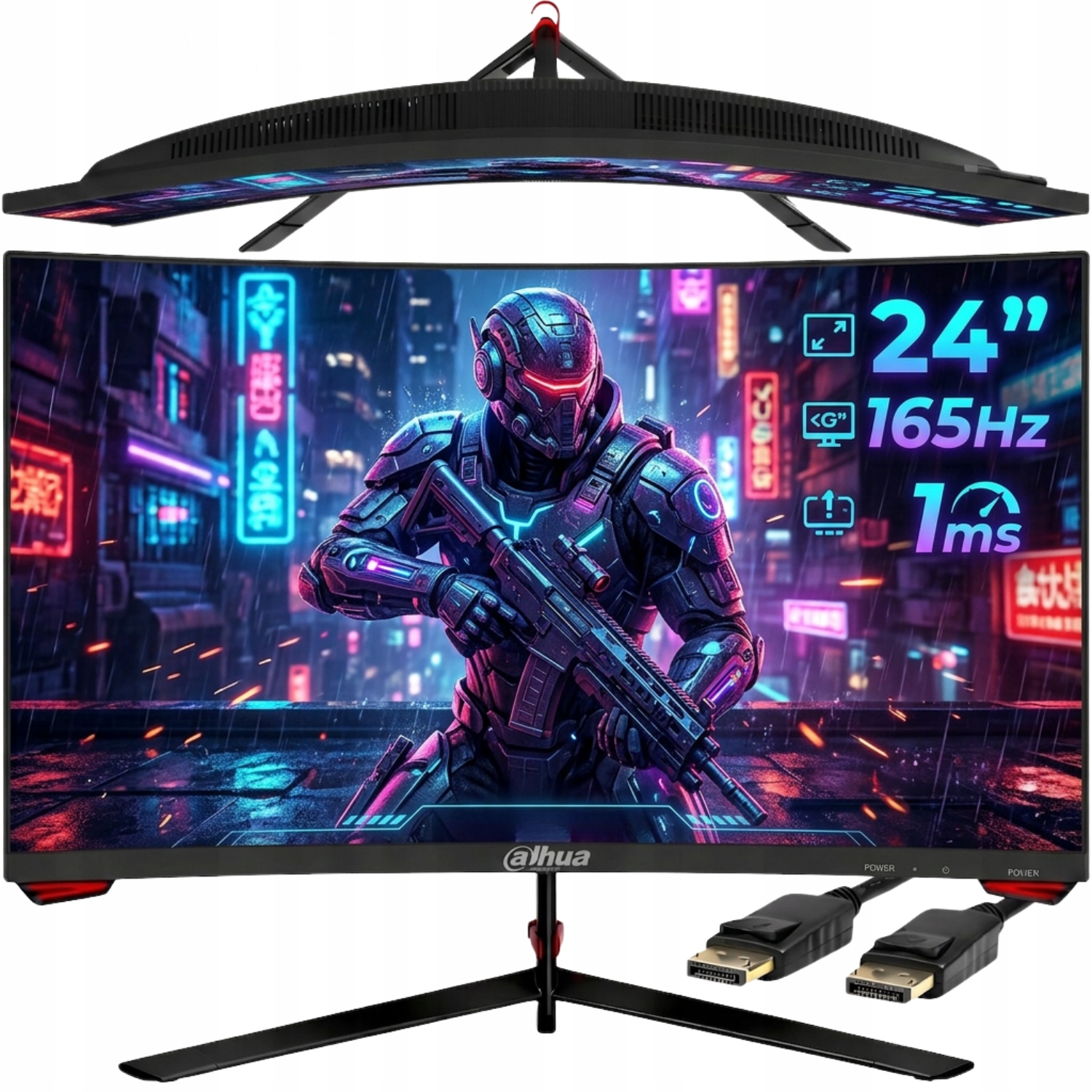 Herný monitor zakrivený bezrámový Dahua 24 palcov 165 Hz 1MS Hdmi Dp