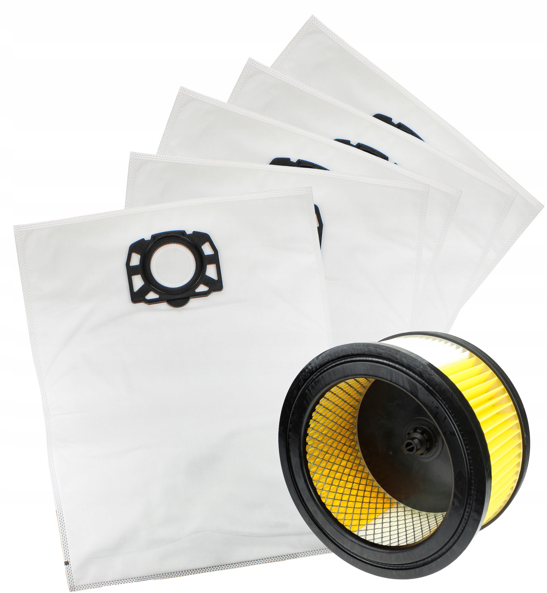 5x WORKI + FILTR OKRĄGŁY DO KARCHER WD4 WD5