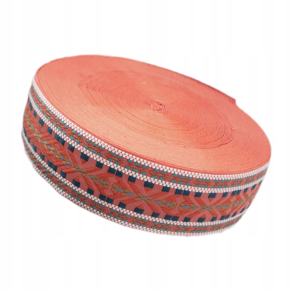 Taśma tasiemka żakardowa koralowa 020w2 50mm