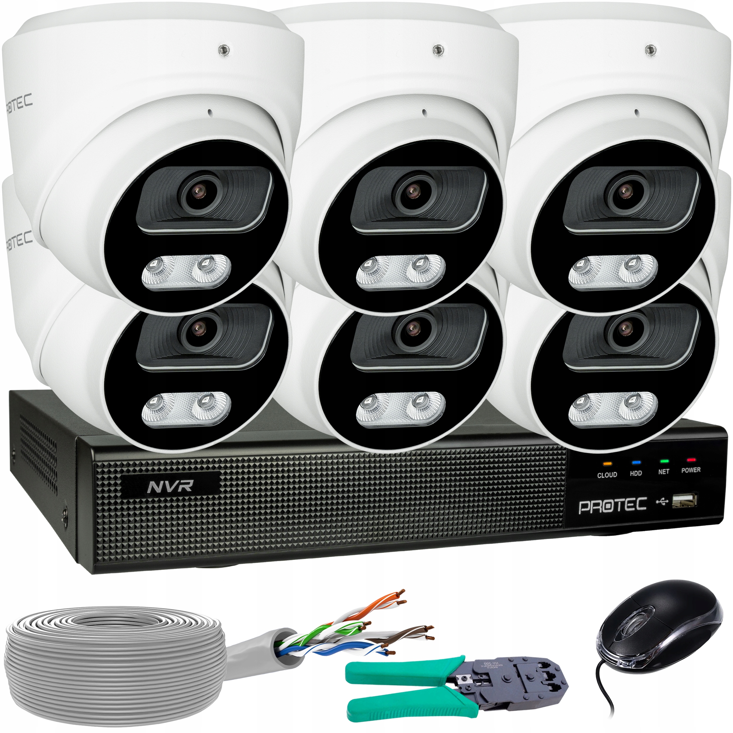 Sada pro monitorování 6 kamer Ip 8MP 4K Poe Detekce lidí a vozidel bez hdd