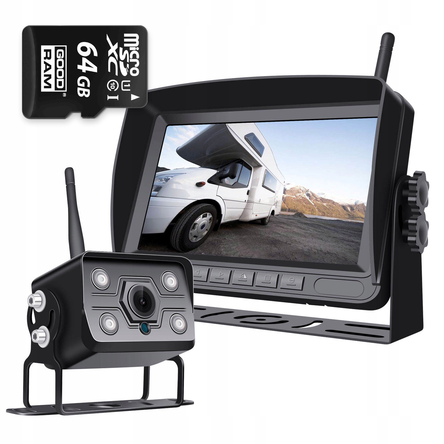 Bezdrôtový Cúvací Set Ips Kamera Fhd 64 Gb