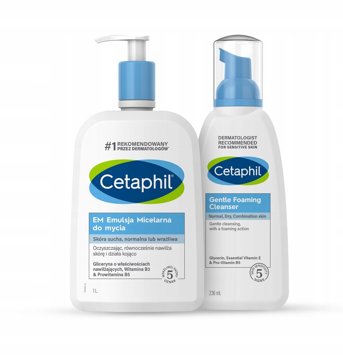 Zestaw Cetaphil Em Emulsja 1L i Lekka pianka