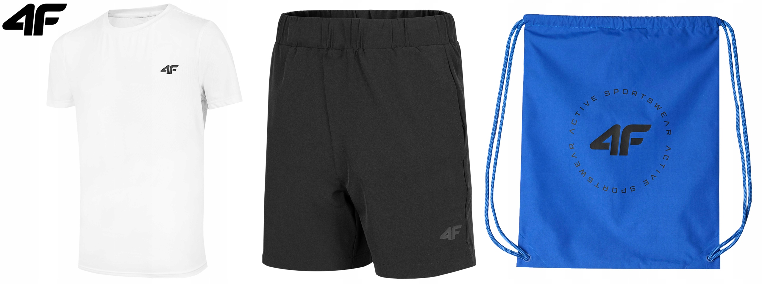 STRÓJ SPORTOWY CHŁOPIĘCY 4F NA WF TRENINGOWY T-SHIRT SPODENKI WOREK 134/140 EAN (GTIN) 5905700026976