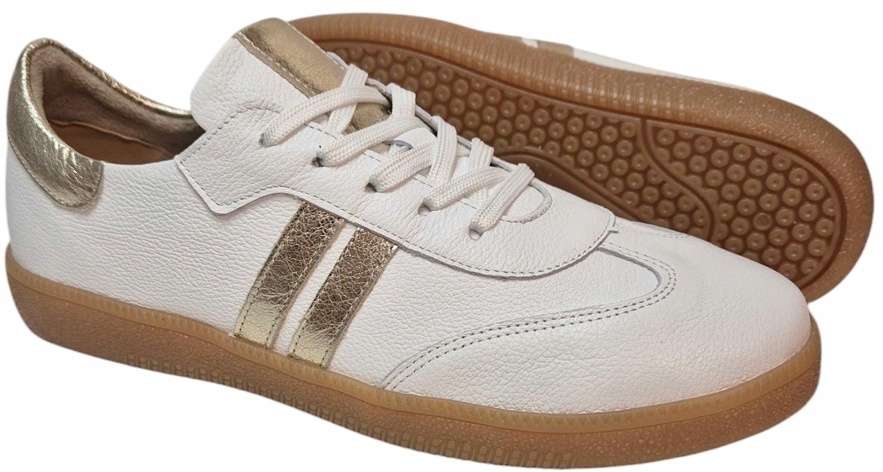 Gamis 7665 Tenisky Bílá Zlatá přírodní kůže vel 36