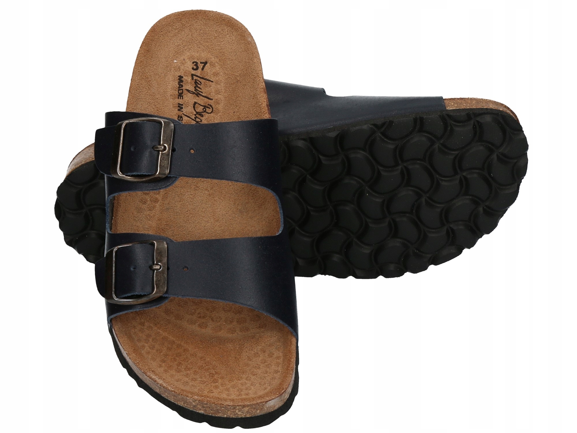 DAMSKIE PROFILOWANE KLAPKI ZDROWOTNE SKÓRA GRANAT Marka inna