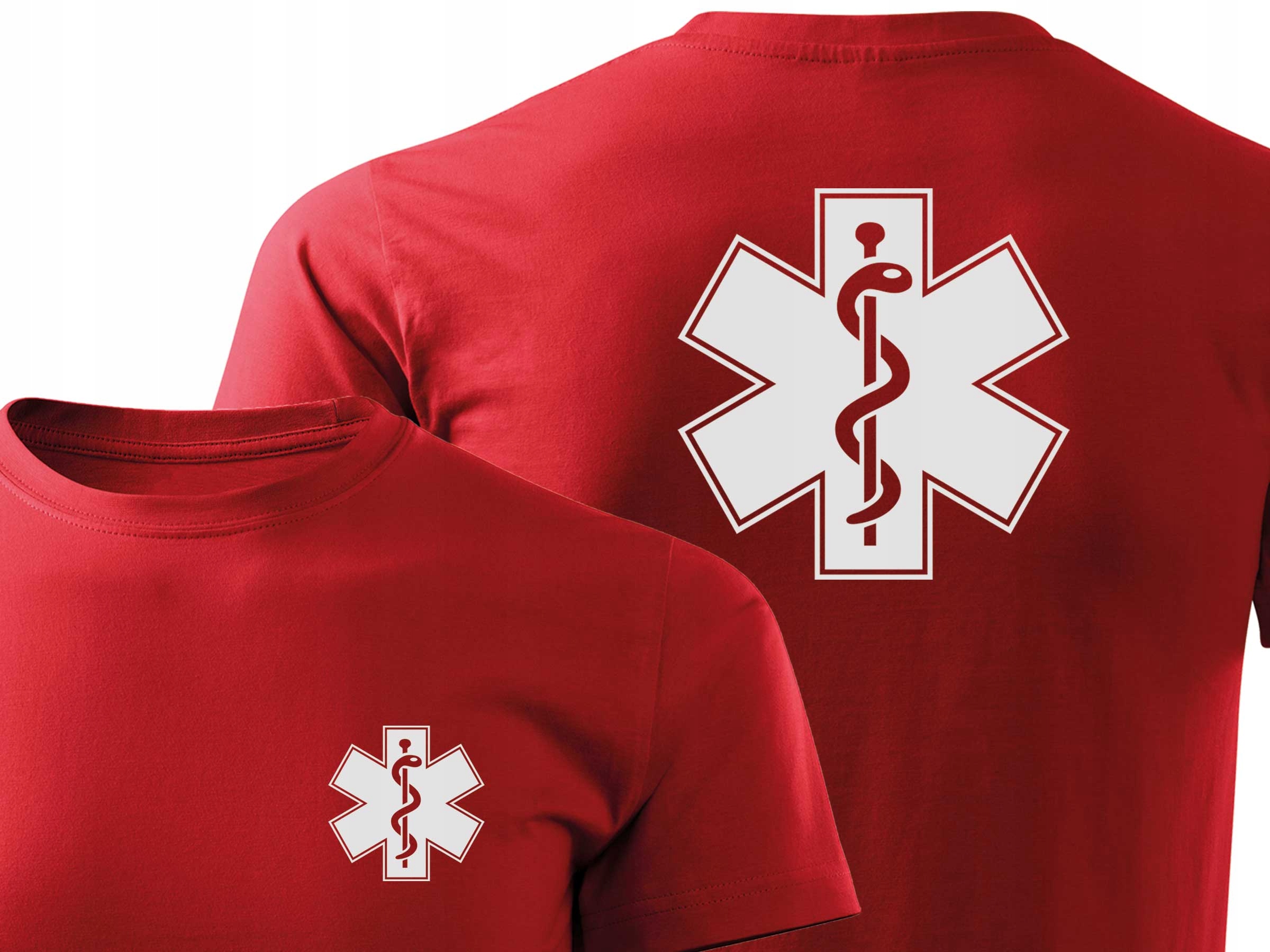 

Gwiazda Życia Eskulap T-shirt Odblask Czerwony XXL