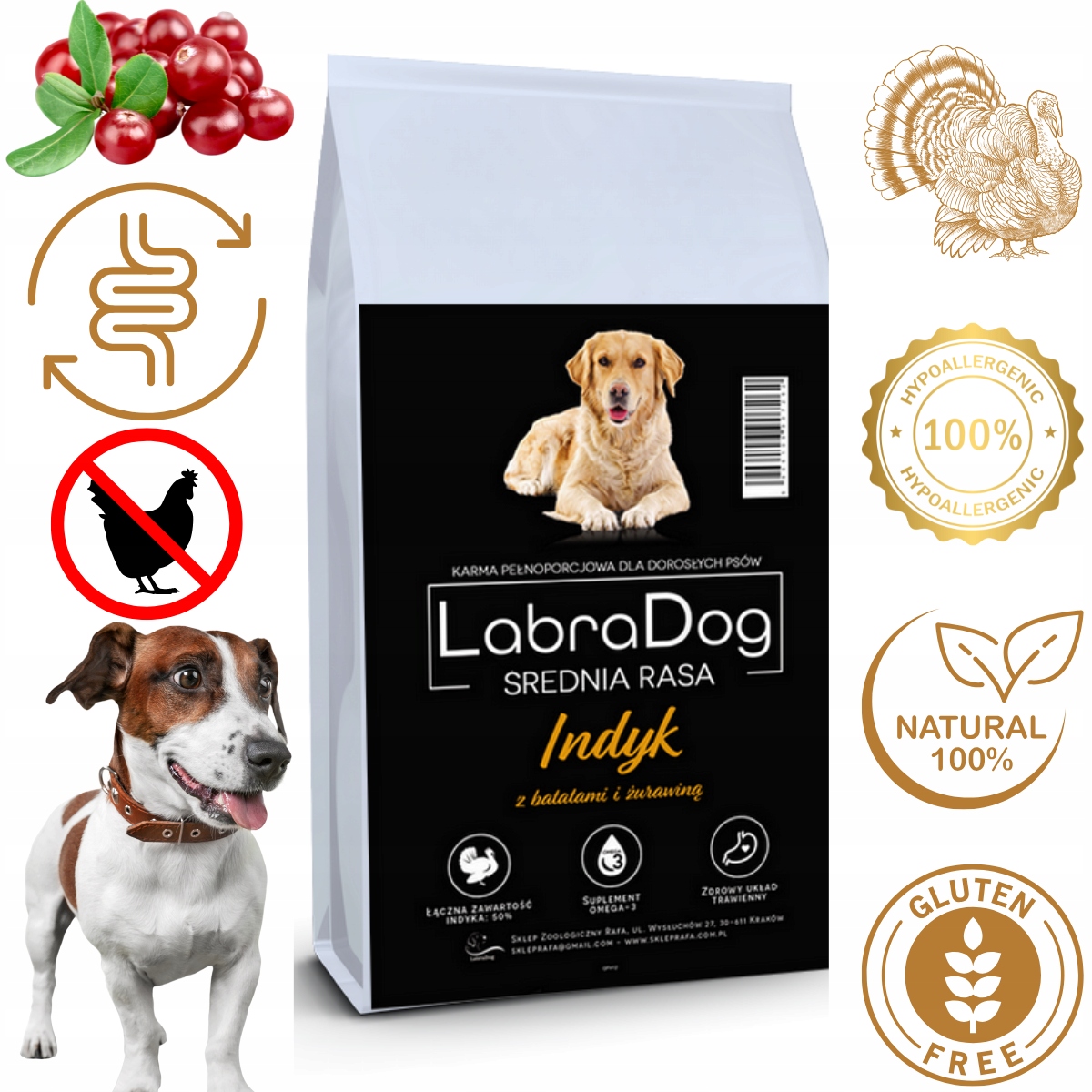 Levně LabraDog Superfood Monoproteinový Krůta s brusinkami bez obilovin a kuřecího masa 6 kg