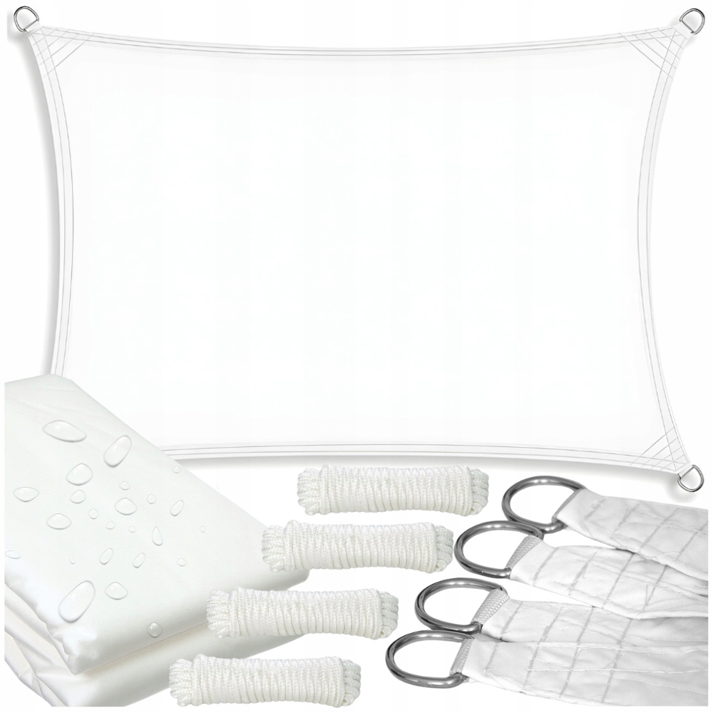 Żagiel markiza daszek przeciwsłoneczny na taras balkon uv słońce biały 4x3m