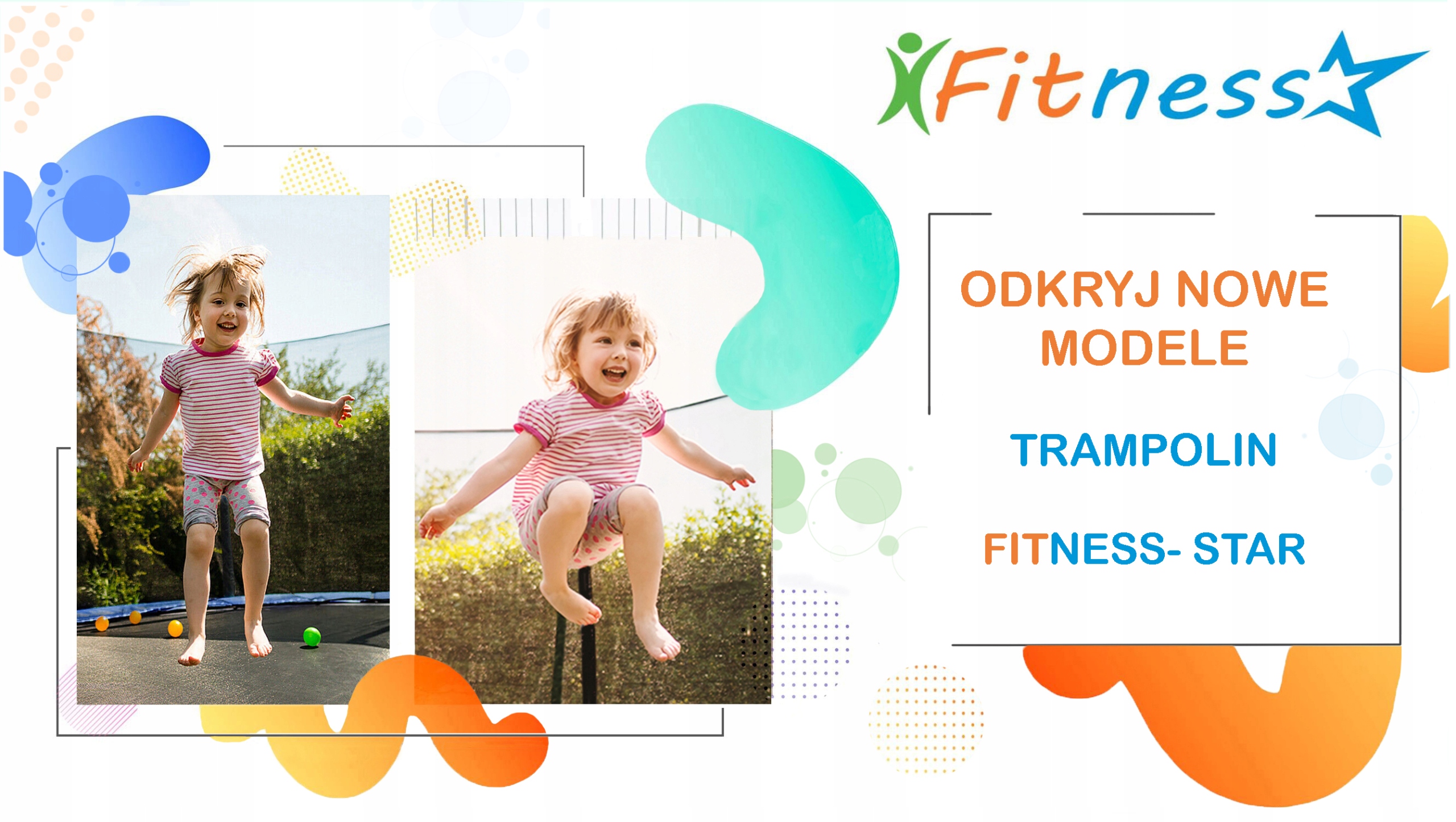 MAŁA TRAMPOLINA OGRODOWA DLA DZIECI F-STAR 183CM 6FT BLUE SIATKA ZEWNĘTRZNA Marka Fitness Star