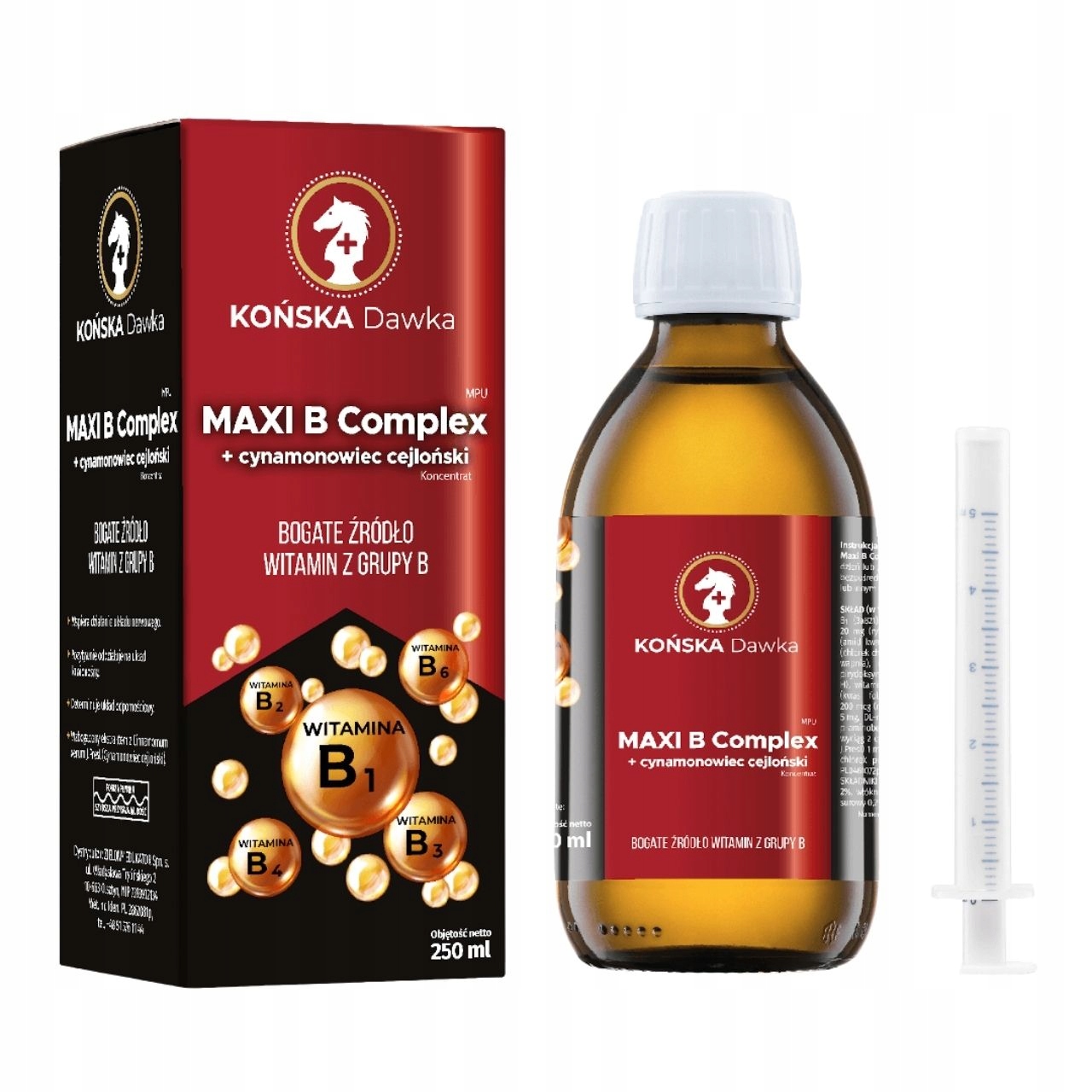 Witaminy Grupy B Końska Dawka Maxi B Complex Cynamonowiec Cejloński 125 ml