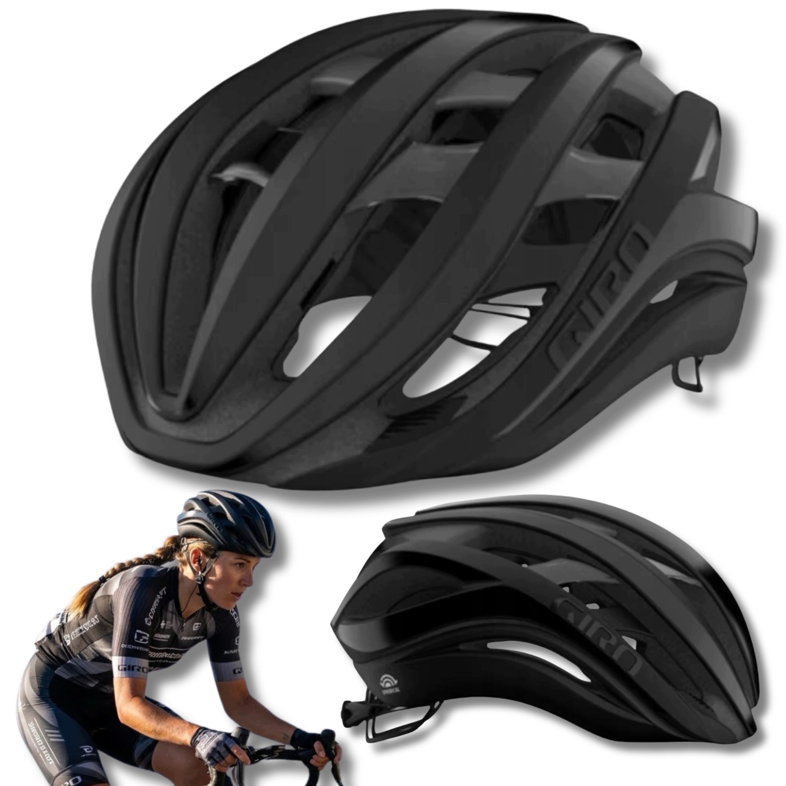 Kask Rowerowy Dla Dorosłych Szosowy M 56-58 Cm Czarny Wentylowany Kolarski