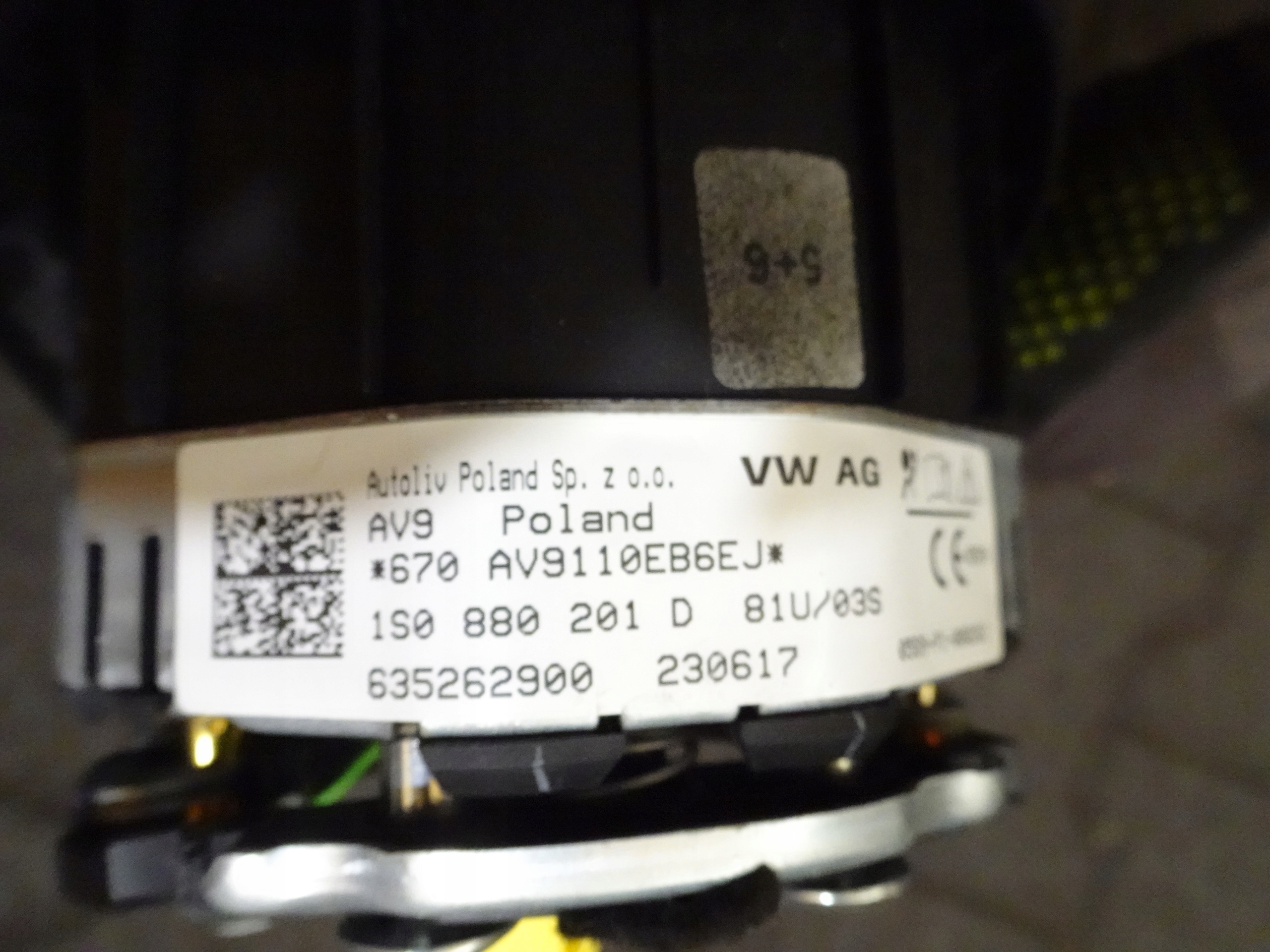 vw UP FL подушка водители 1S0880201D