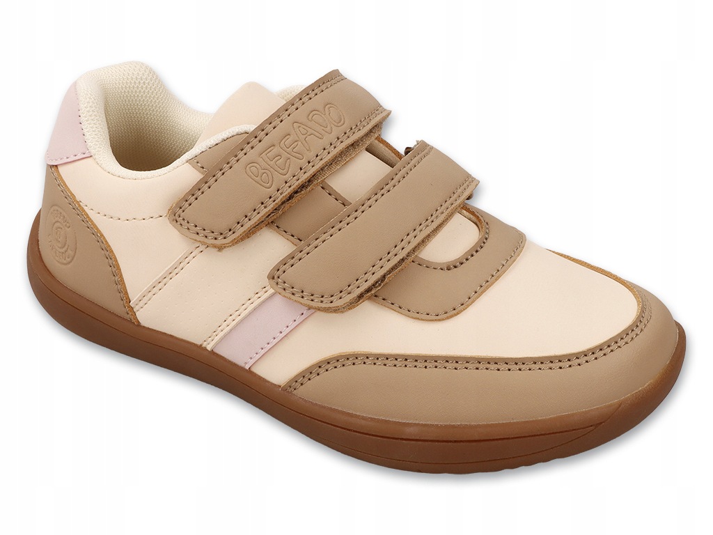 Buty Dziecięce Barefoot Casual Befado Trampki Na Rzep Elastyczne Beżowe 29