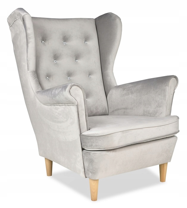 

Fotel Uszak scandi. Velutti 91 velvet kryształki