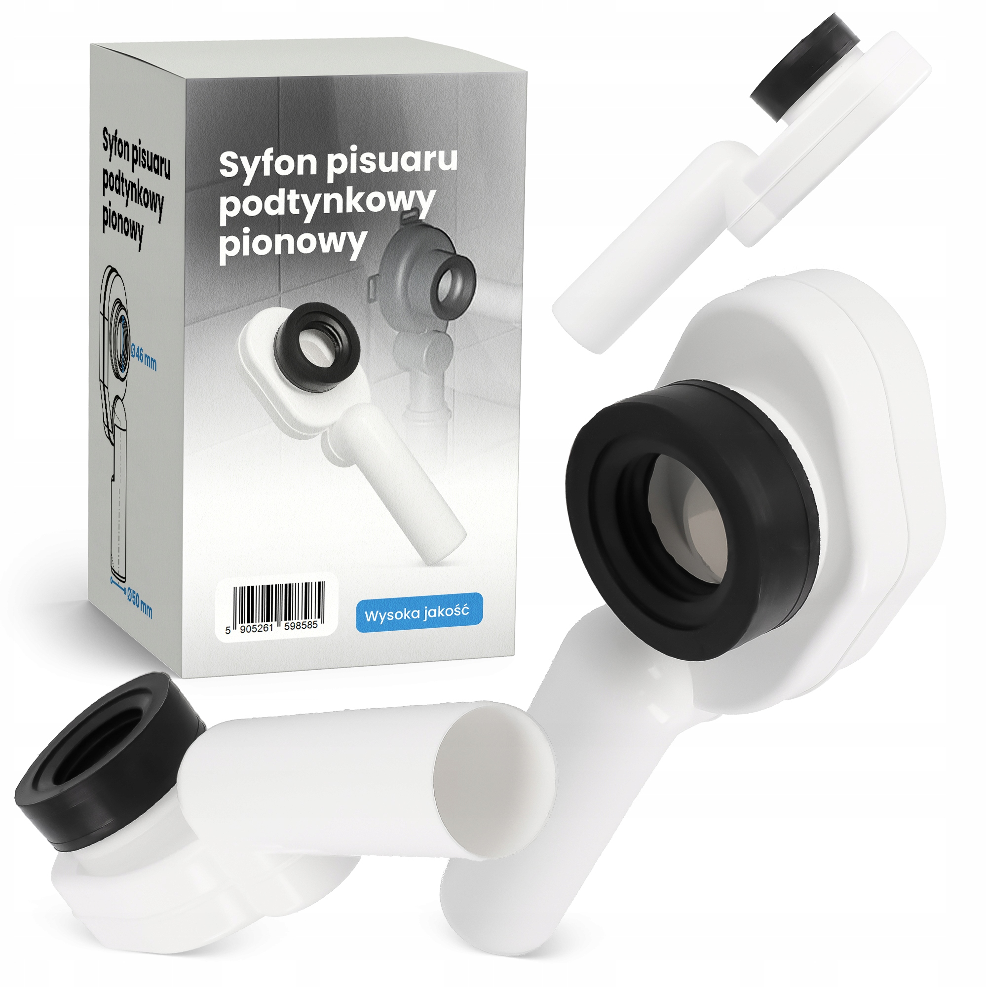 Sifon pisoárový Vertikální 50 mm Podomítkový Odtok Nízký Univerzální Plast L5-T