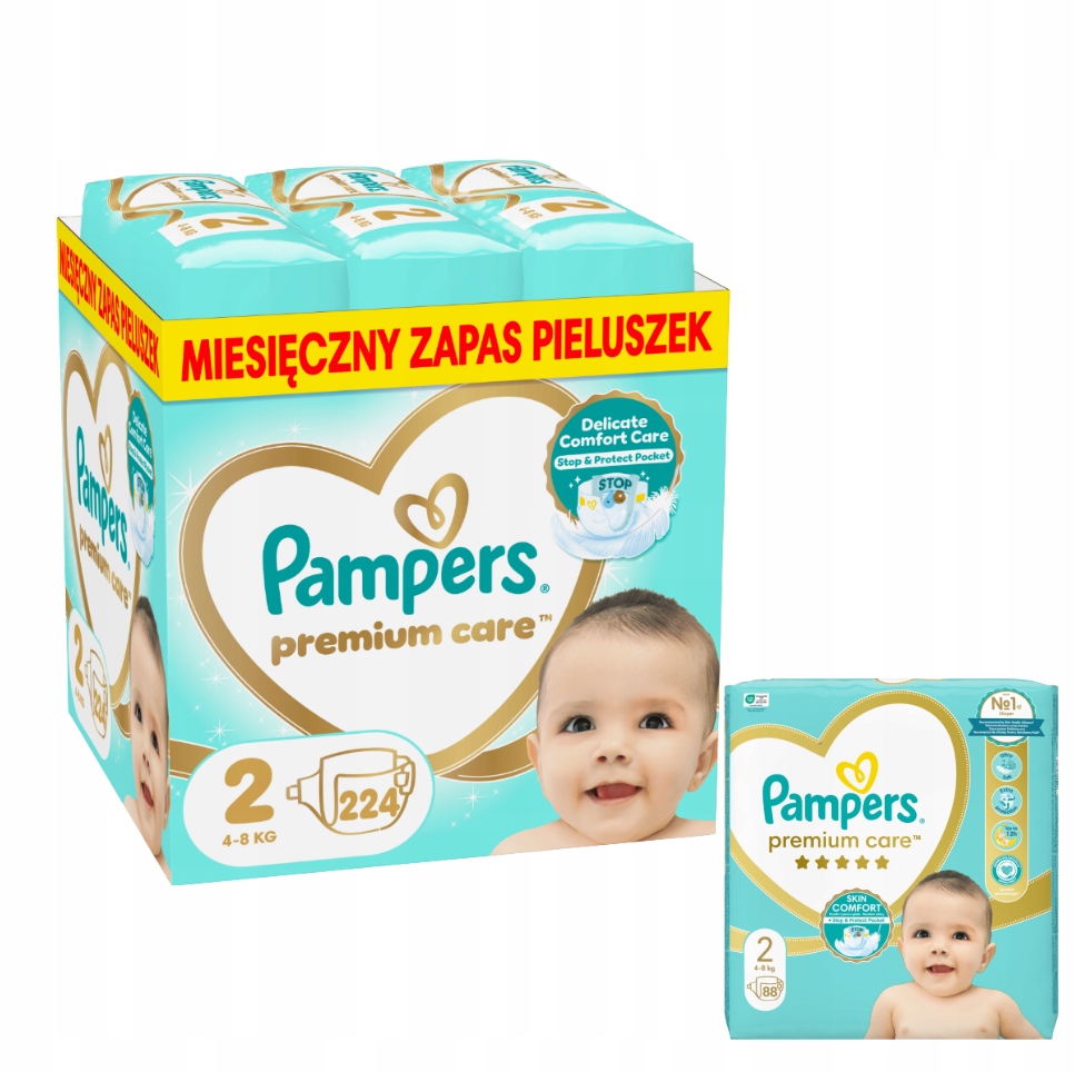Pieluszki Pampers Premium Care Rozmiar 2 312 szt.