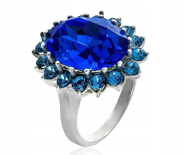 Krystaly Prstýnek Unikát Royal Blue Stříbro