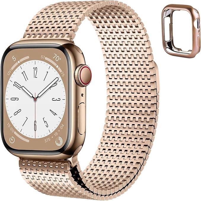 Fullmosa bransoleta Apple Watch SE3 SE2 9 8 7 6 5 4 38/40/41 złoty róż etui