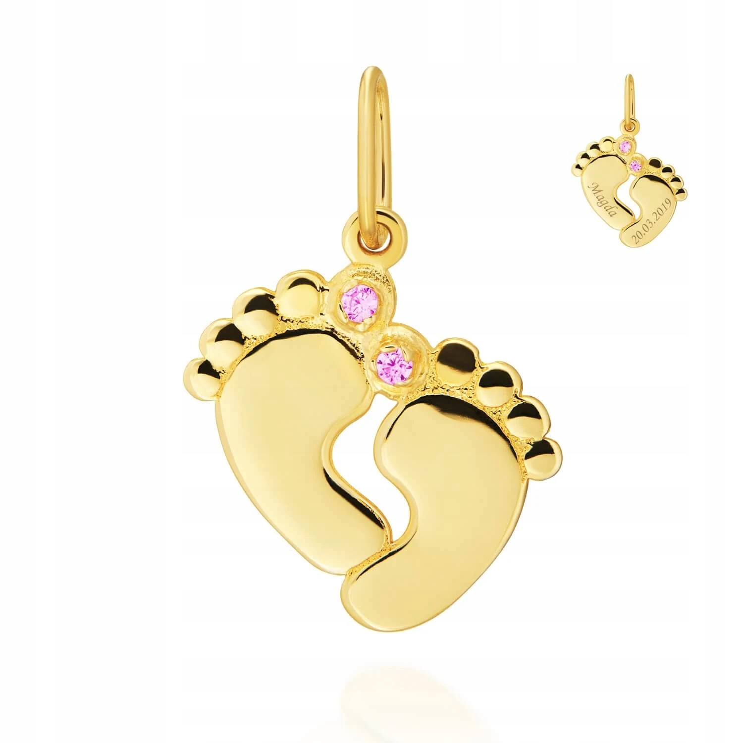 Přívěsek 585 zlaté nožky růžové zirkony