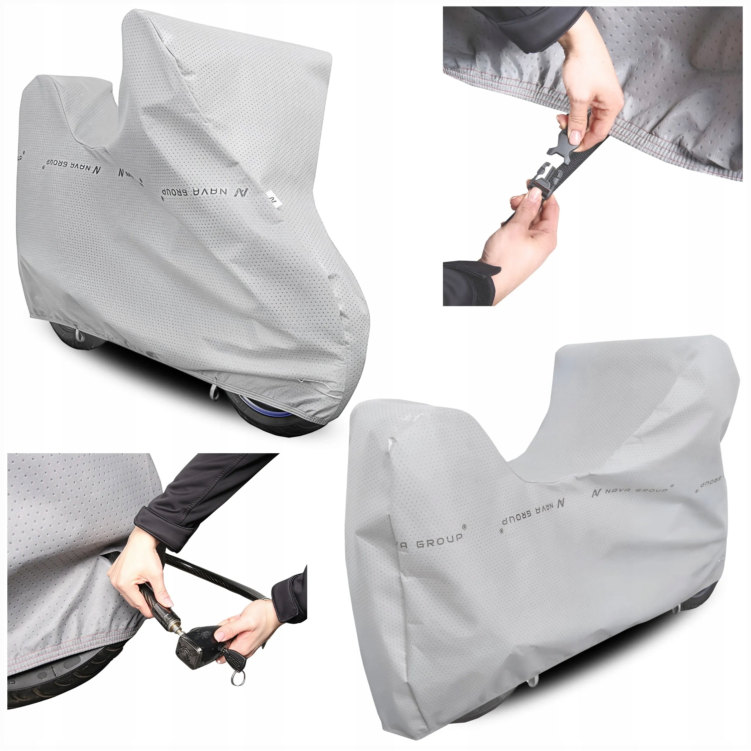 Obal na motocykl s kufrem M 225x120 Měkký Motor Spona Exclusive