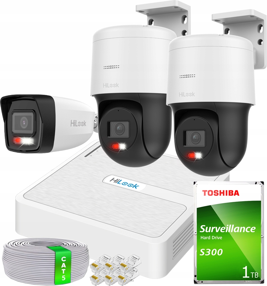 Sada pro monitorování Hikvision Ip IPCAM-B4-30DL PTZ-N4MP Kit