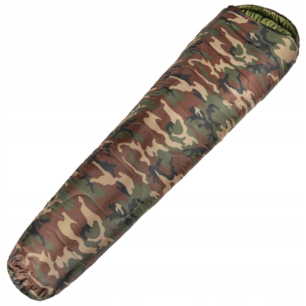 Spací pytel maskáčový vojenský turistický teplý Mfh Fox Outdoor mumie Woodland