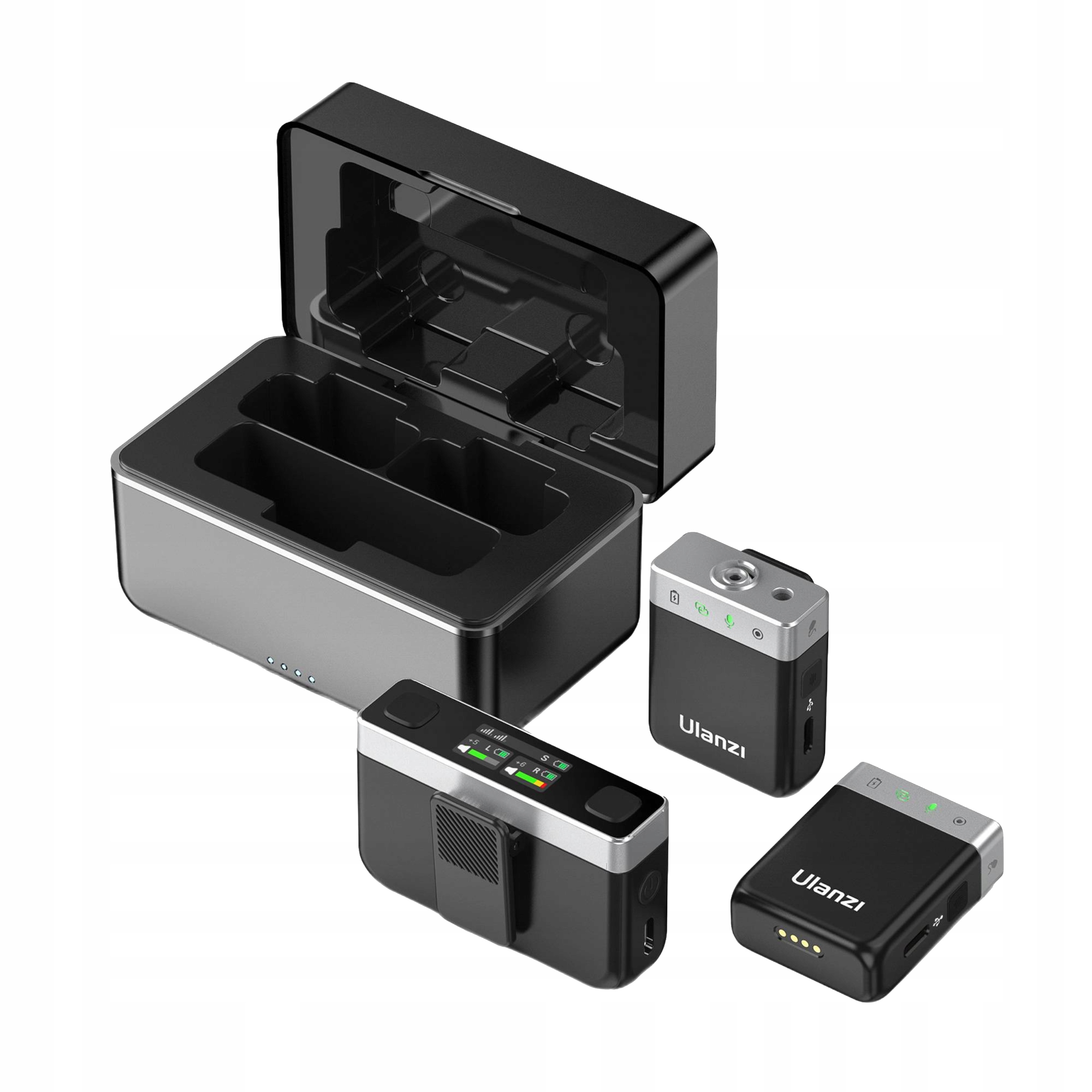 Mikrofon Bezprzewodowy Krawatowy Do Telefonu Aparatu Android Ulanzi AM18 2x