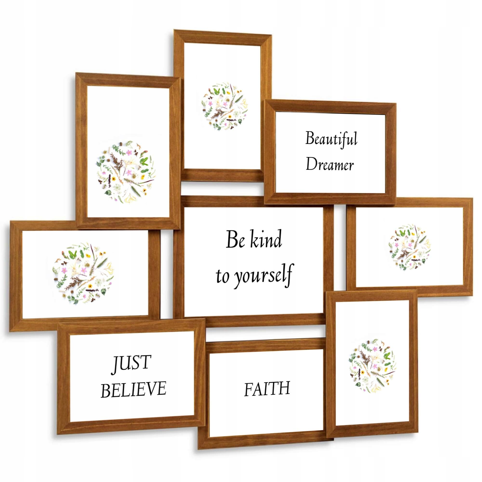 

Drewniana Brązowa Multirama Multiramka do Zdjęć