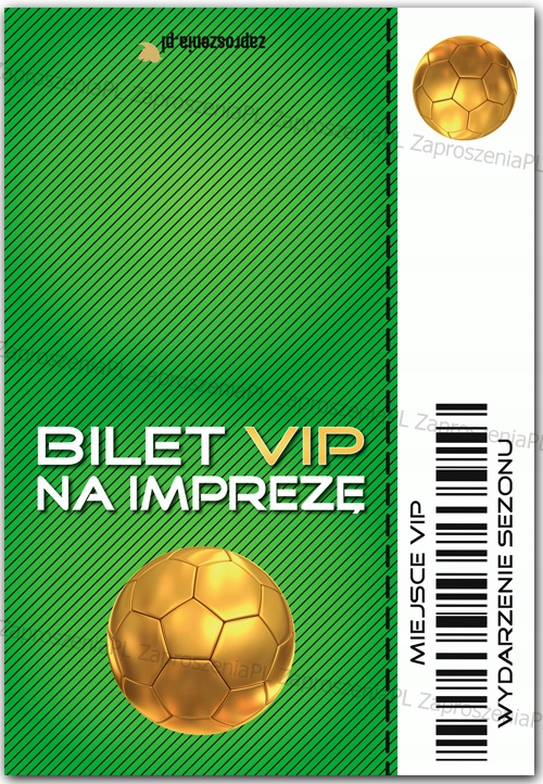 Zaproszenia dla Dzieci Piłka Piłkarskie Urodzinowe Marka Cocobird