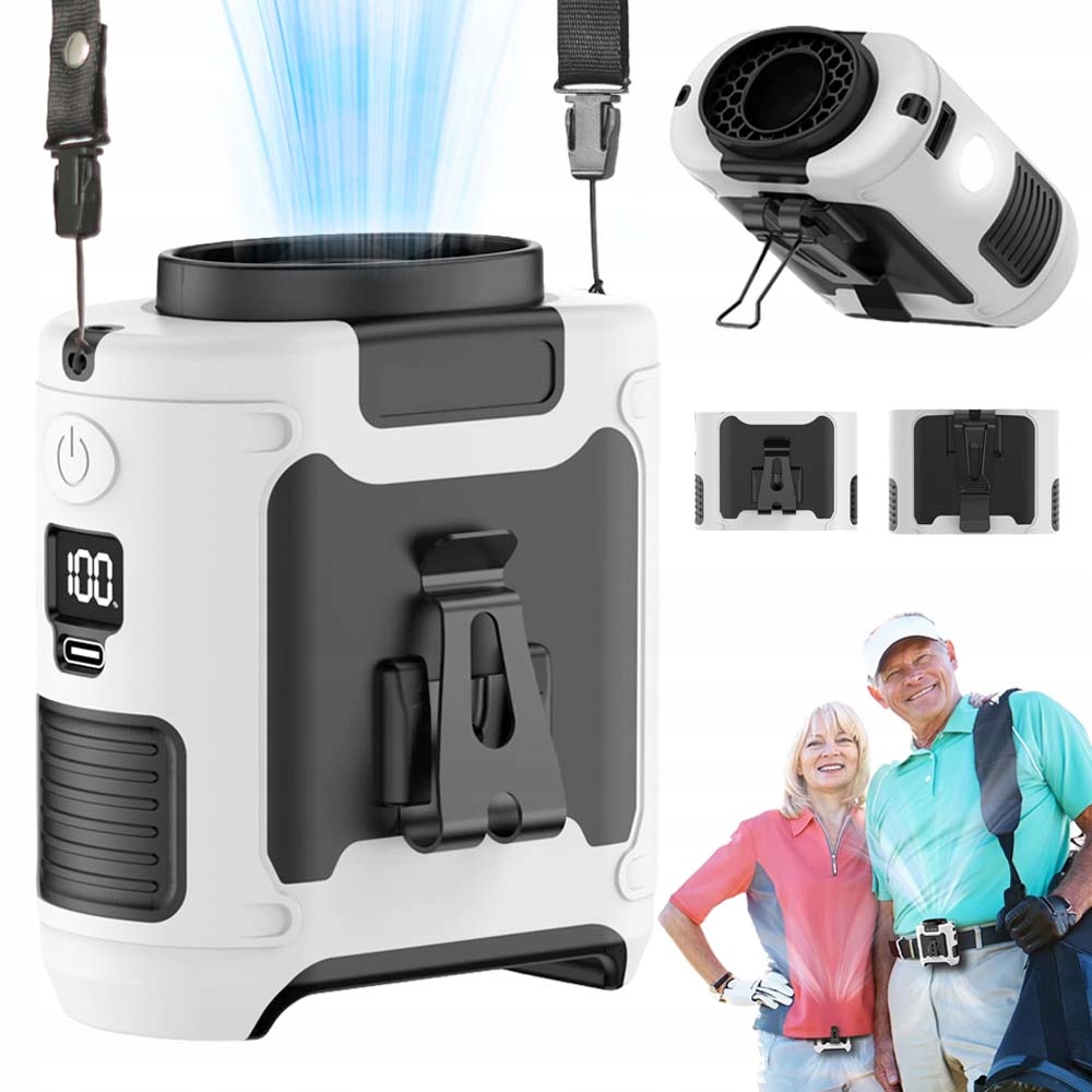 Ventilátor Na Opasek S Funkcí Powerbanky, 5 Rychlostí, Led Omáčka