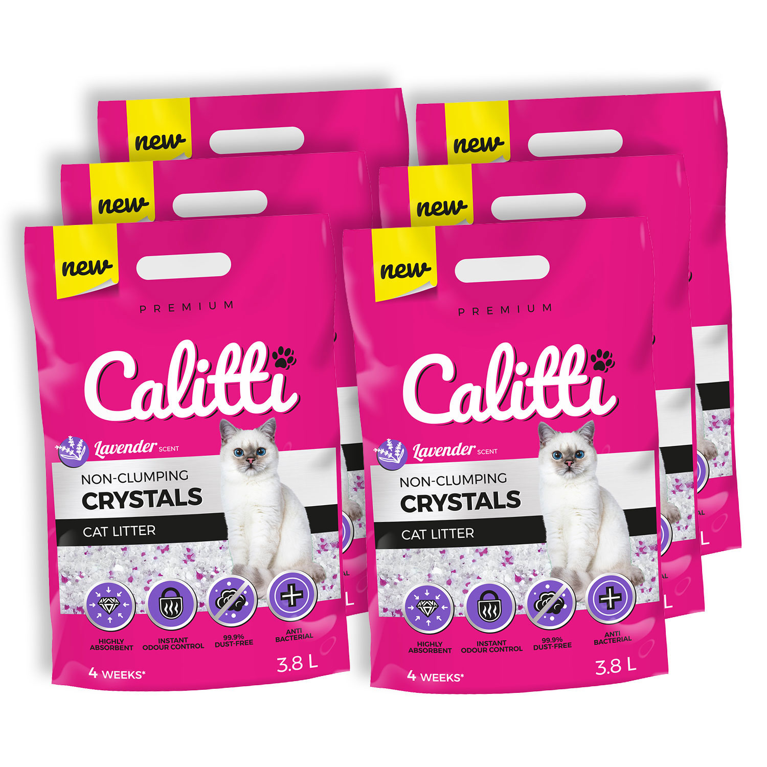 Levně Silikonové Stelivo Calitti Crystals Lavender 6x3,8 l