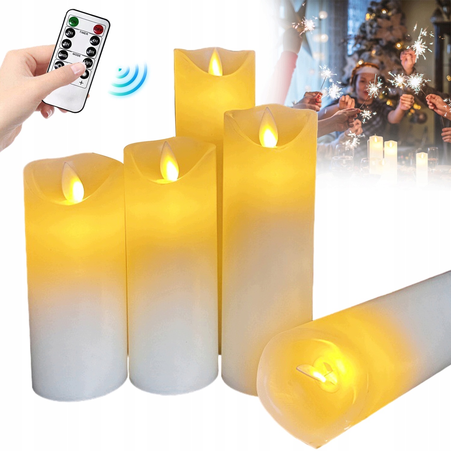 Led Svíčka 5 Ks Bezpečná Pro Děti S Dálkovým Časovačem Pro Narozeninovou Svatbu