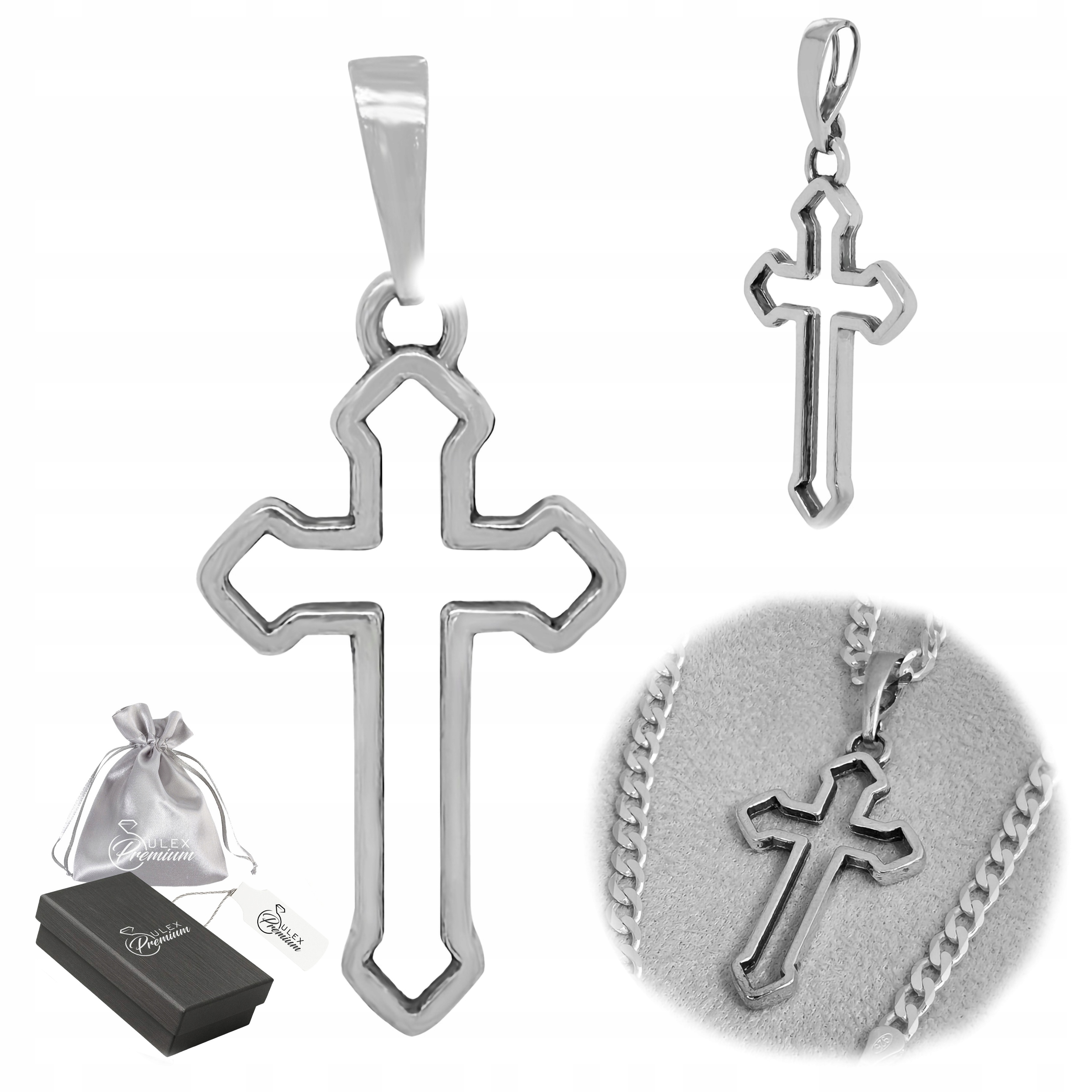 Stříbrný křížek ryzost 925 Ažurový Elegantní Přívěsek Přívěsek Dámský kříž