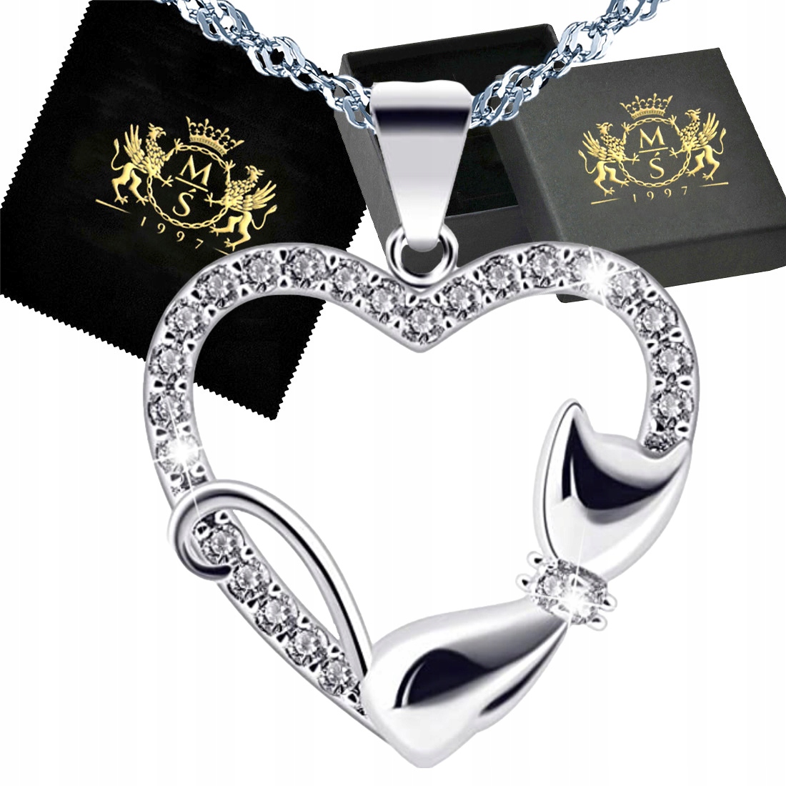 Stříbrný náhrdelník 925 Stříbro Přívěsek s koťátkem, Dárek pro ženy