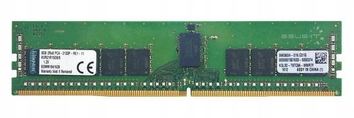 Pamäť Ram 1x 8GB Kingston Ecc Registered DDR4 1Rx4 2133MHz PC4-17000 Rdimm