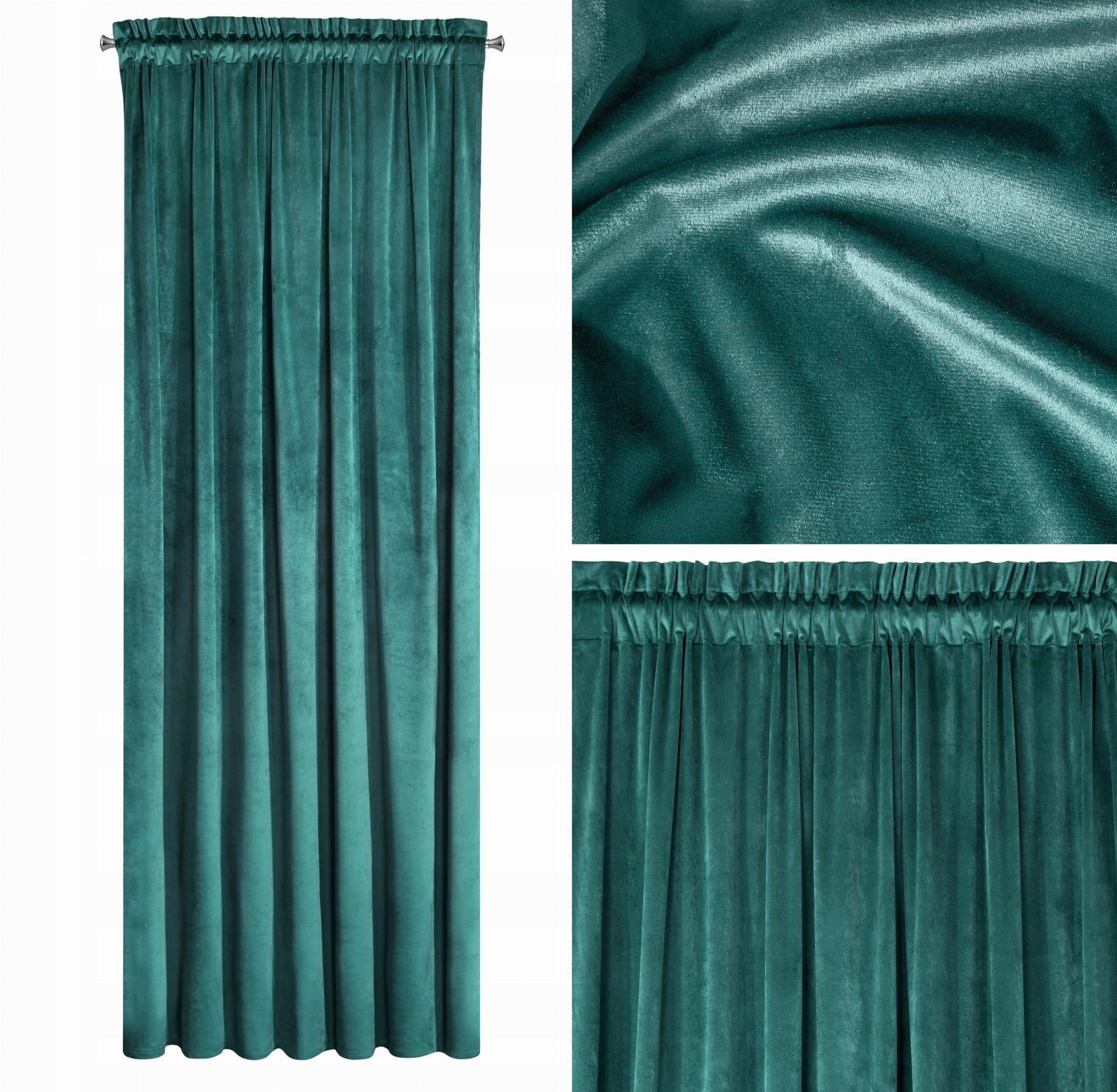 

Zasłona Na Taśmie 140x270 Welwet Rosa c. turkus