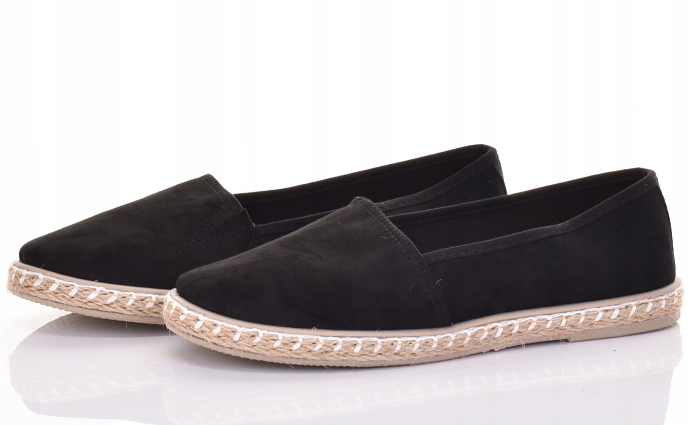 ELEGANTNÉ DÁMSKE ESPADRILKY ĽAHKÉ ZASÚVACIE TENISKY ČIERNE