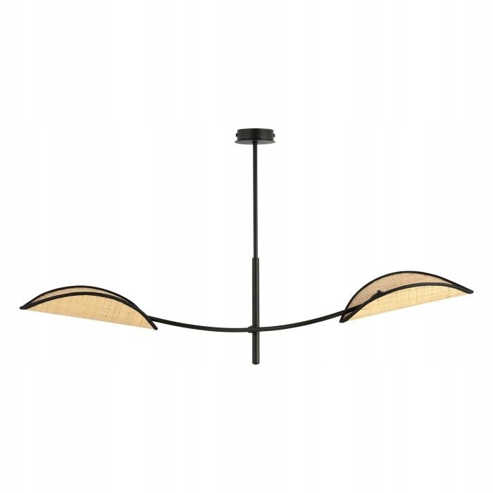 Závesná lampa čierna-ratan 2x40W E14 Petalo Orno