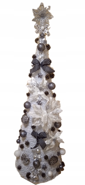 STOŻEK choinka udekorowana ubrana LED 170 cm BIAŁY