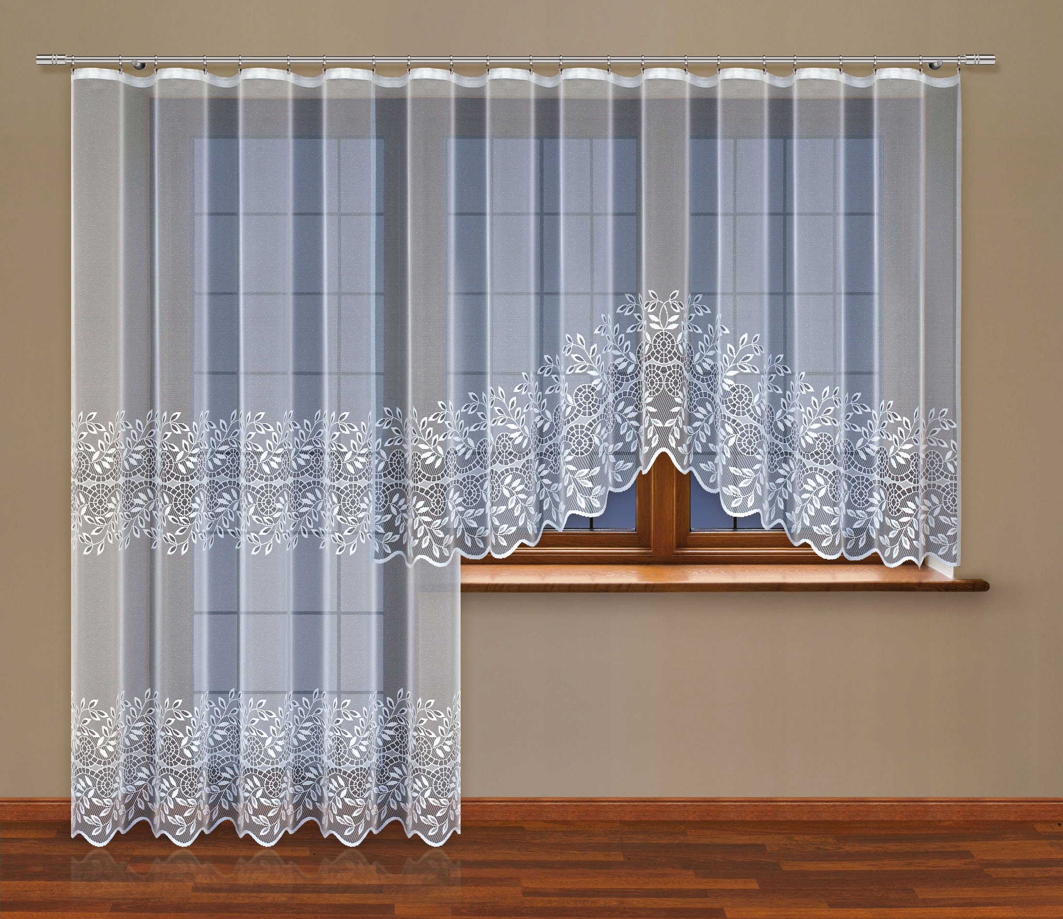 Piękny Komplet Balkon z taśmą firany balkonowe gotowe 200x250 300x160