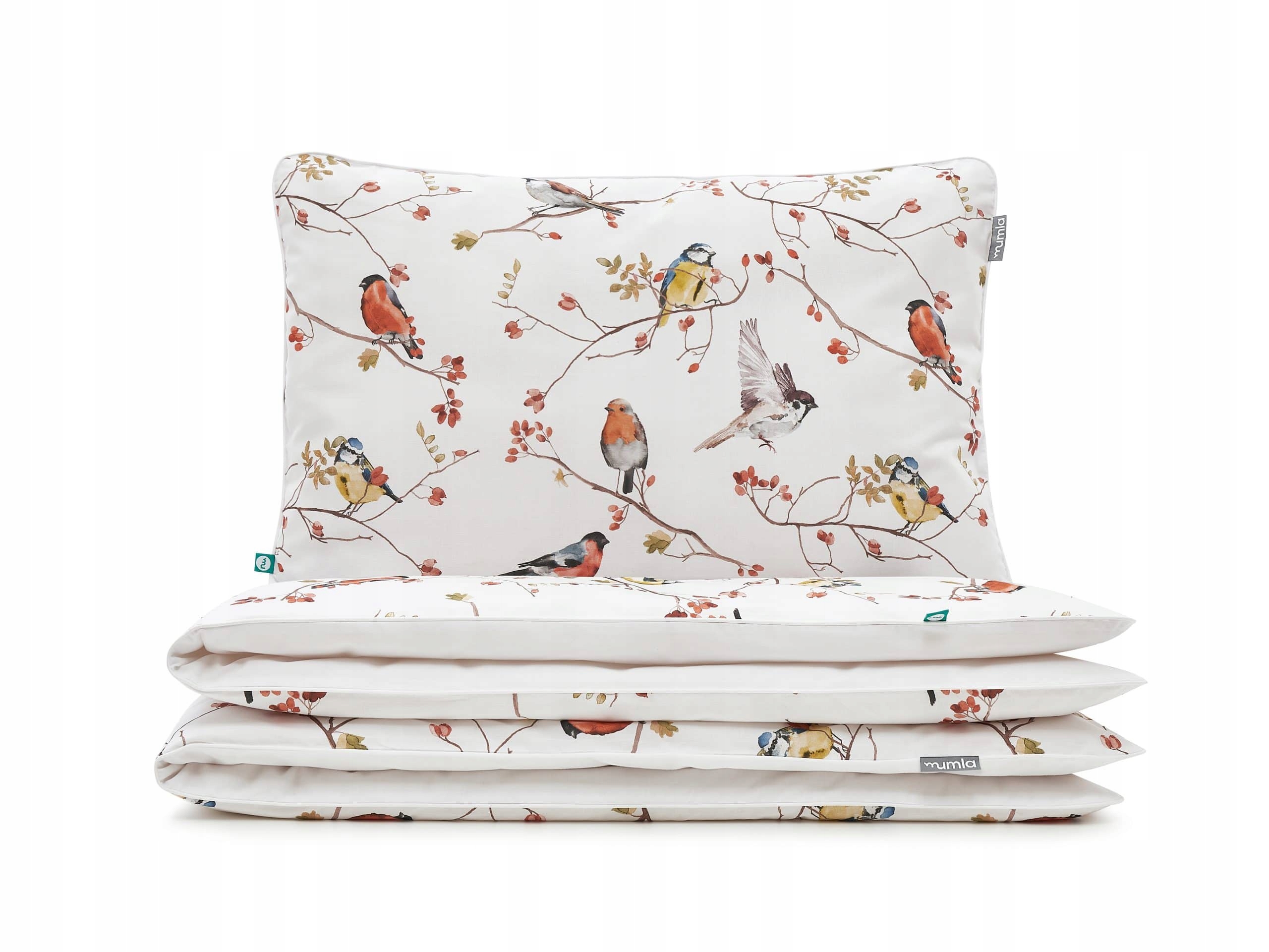 Posteľná Bielizeň Vtáky 160 x 200 cm 2 x 60 x 50 cm Mumla