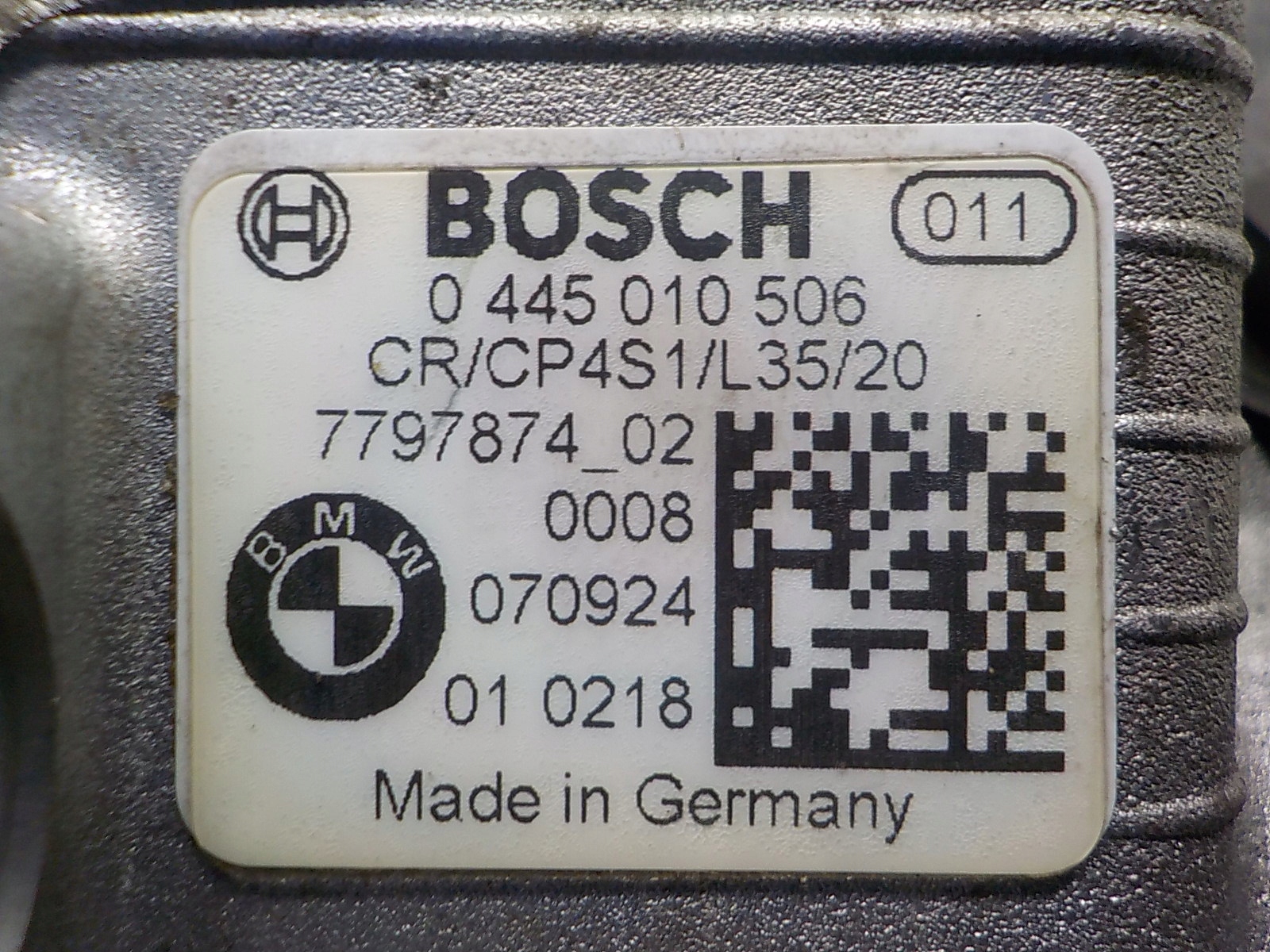 BMW 1 E87 3 E90 5 E60 2.0d N47 einspritzpumpe BOSCH sensor