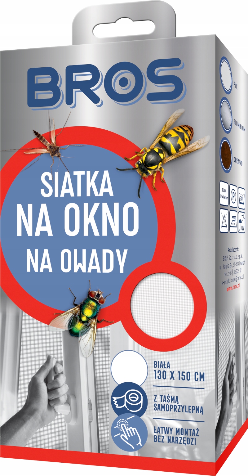 

Siatka Moskitiera Na Komary Na Okno Bros 130X150