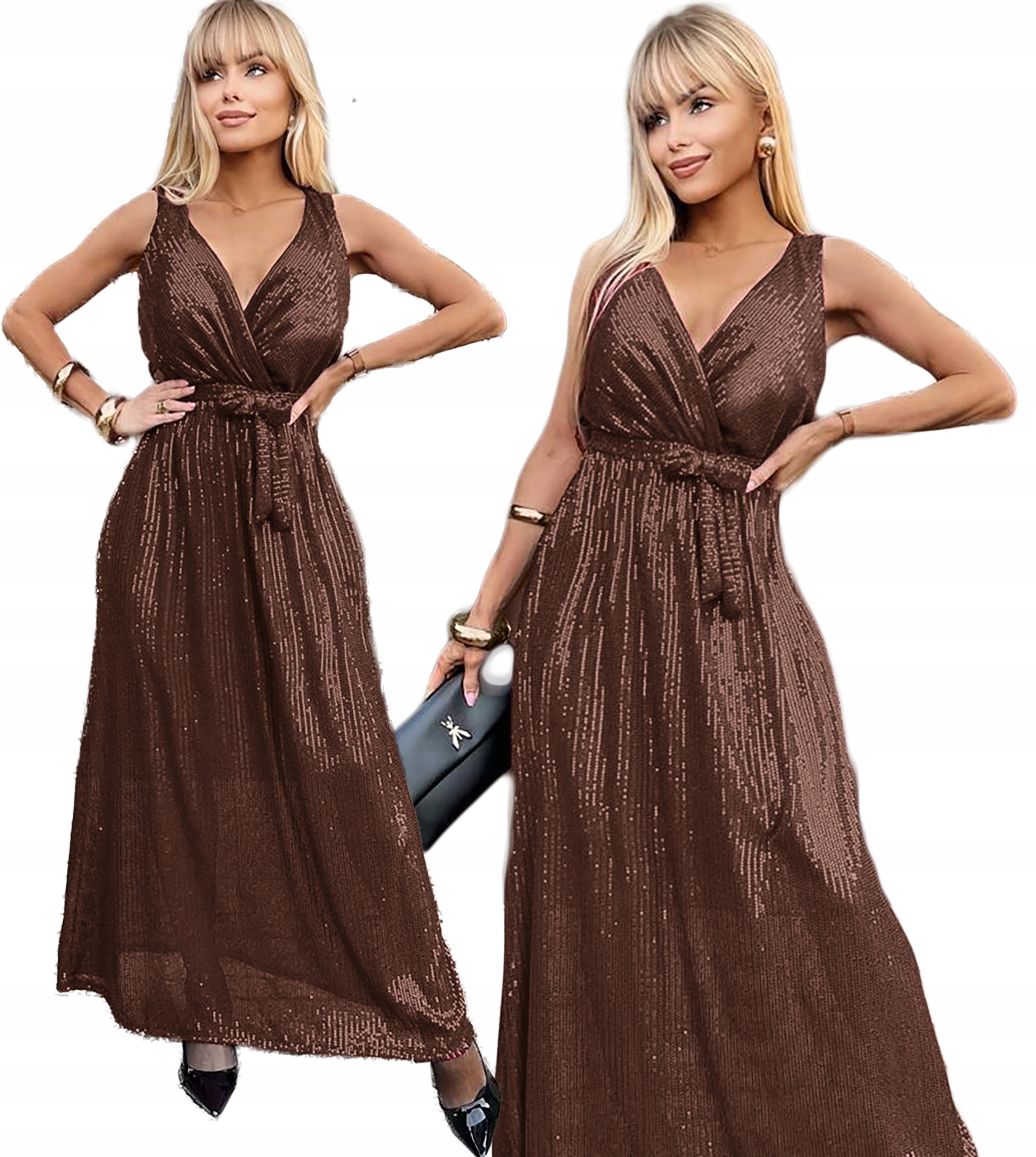 Elegantní večerní Šaty dámská flitry svatební hostina Hortenzie