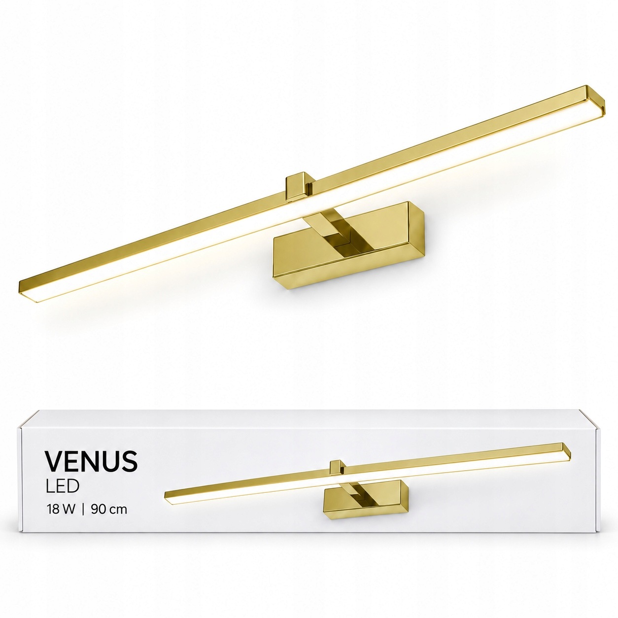 Nástěnné svítidlo Venus 18W 90 cm zlaté Led nad zrcadlo 1100 lm neutrální 4200K IP44